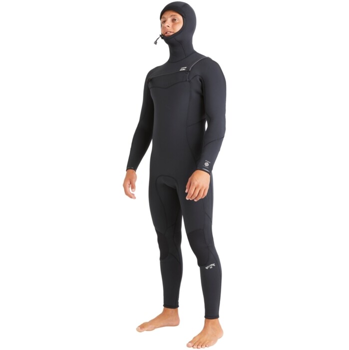 2024 Billabong Mens Absolute Natural 5/4mm Hooded Chest Zip Wetsuit ABYW200120 - Black